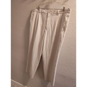 Tommy Bahama Ivory Silk Rayon Blend Pleated Relaxed Fit Straight Leg 40" X 30"